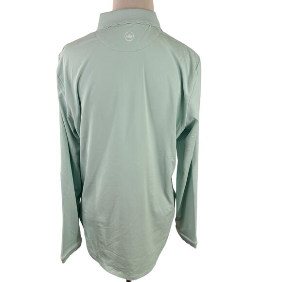 Peter Millar Women's Mint Teal Long Sleeve Polo Shirt Size Large - Picture 5 of 6